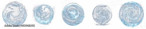 Swirling blue abstract pattern on white