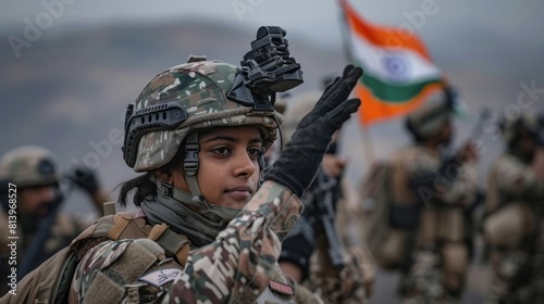 "Patriotic Reverence: A Soldier's Salute to the Indian Flag, A Symbol of Duty, Honor, and Unwavering Commitment to the Nation"