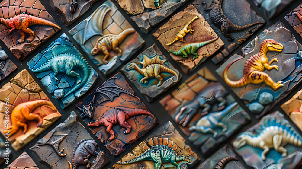 Dinosaur Epoch Tiles: Prehistoric themed Tiles with Colorful Dinosaurs, Bringing the Ancient World to Life for Young Dinosaur Lovers