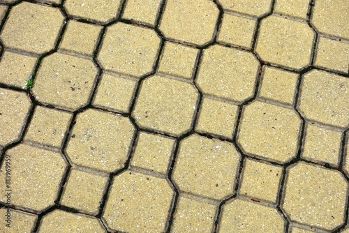 Contemporary paving stone paved with a sidewalk photo