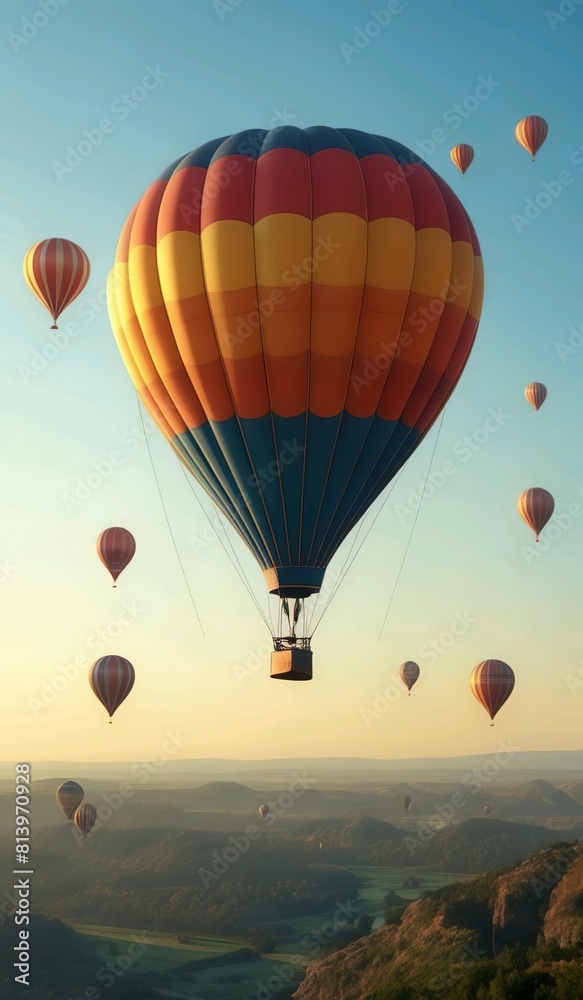 Obraz premium hot air balloon in sunset