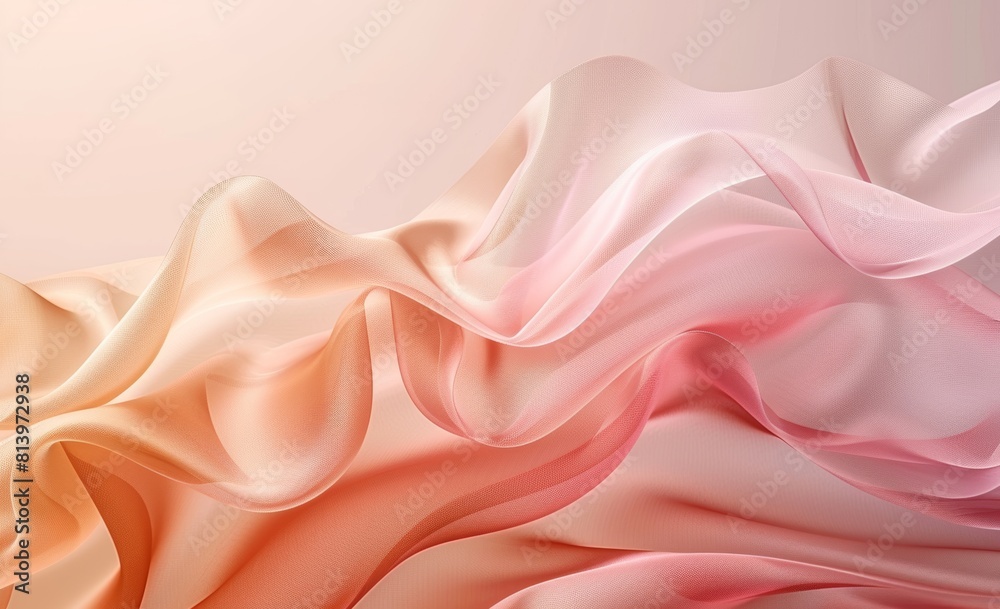 Fototapeta premium A smooth, uniform background with a soft gradient from light beige to rose gold.