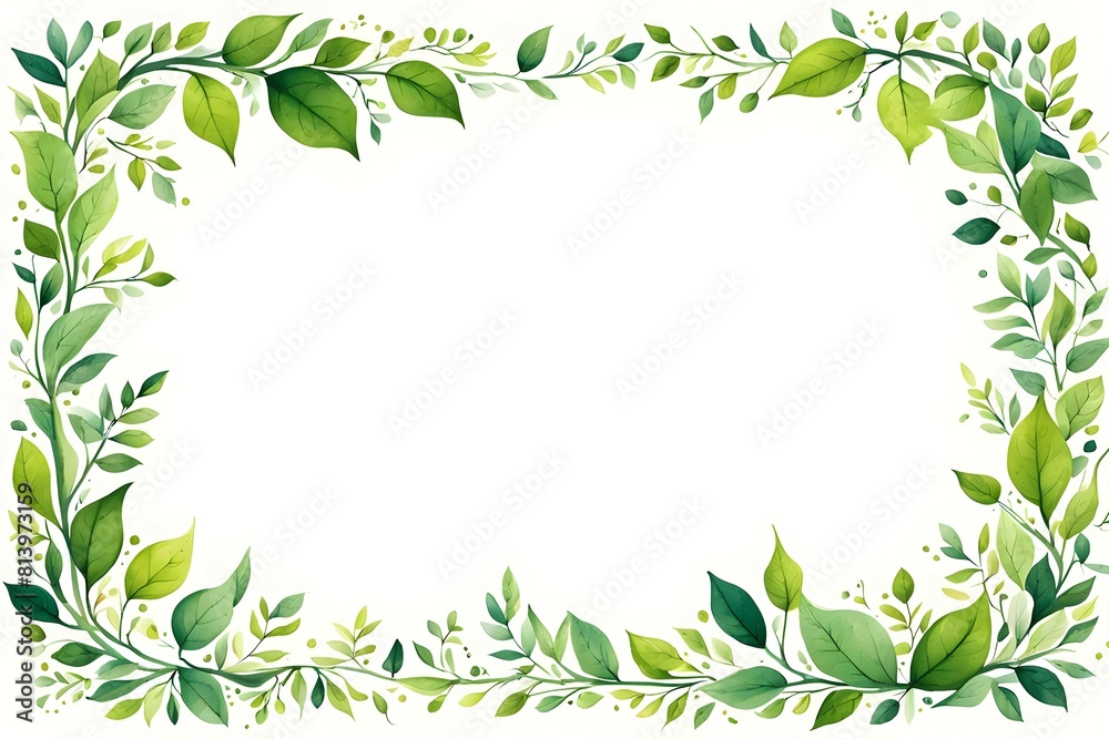 A backdrop of fresh natural foliage forms the frame. The center is empty, suitable for placing text A backdrop of fresh natural foliage forms the frame. The center is empty, suitable for placing text