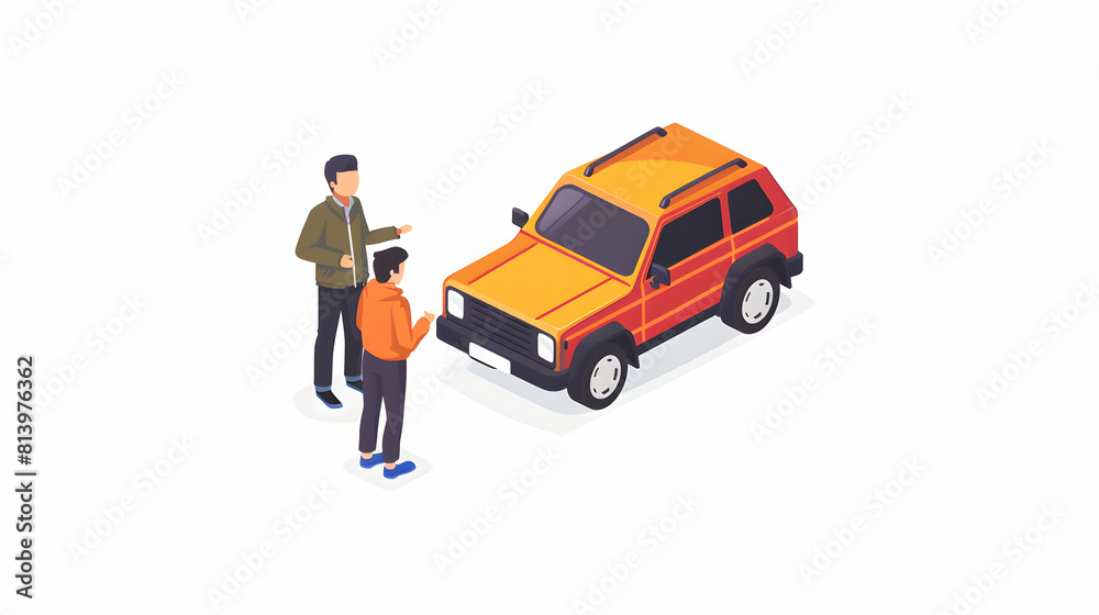 Driving Instructor at Work: A Guide to Calmly Instructing and Encouraging New Drivers Flat Design Icon Illustration Driving Instructor at Work: A Guide to Calmly Instructing and Encouraging New Drivers Flat Design Icon Illustration