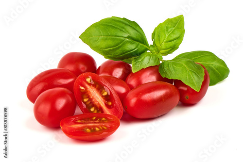 Fresh cherry tomatoes, isolated on a white background. High resolution image