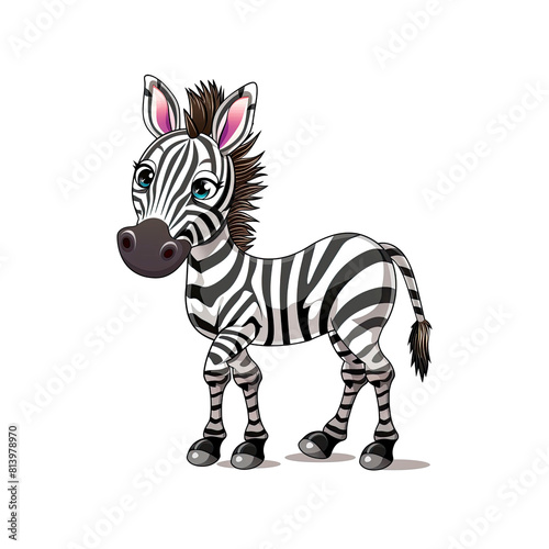 A Cute Cartoon Zebra  Cartoon Illustration