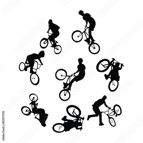 a black and white image of people riding bicycles and the word  bicy  on the bottom.