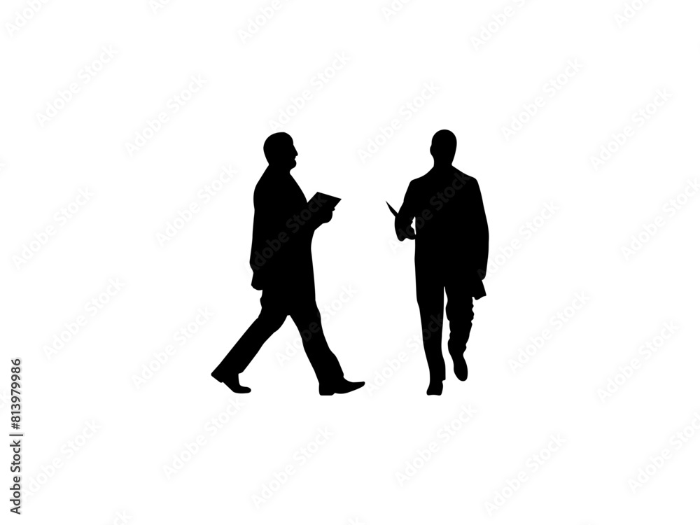 doctor walking silhouette. doctor walking silhouette.