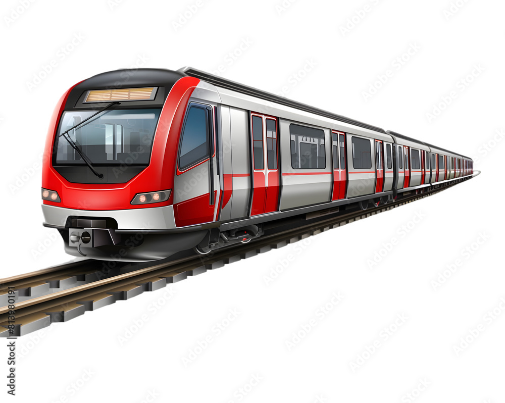 Obraz premium Metro Train Isolated on transparent background