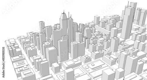  city ​​modern architecture 3d rendering