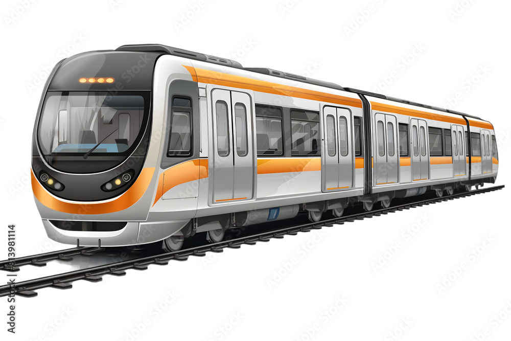 Metro Train Isolated on transparent background Metro Train Isolated on transparent background