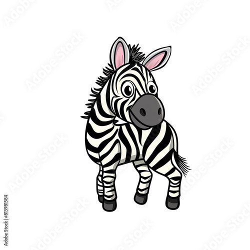 A Cute Cartoon Zebra  Cartoon Illustration