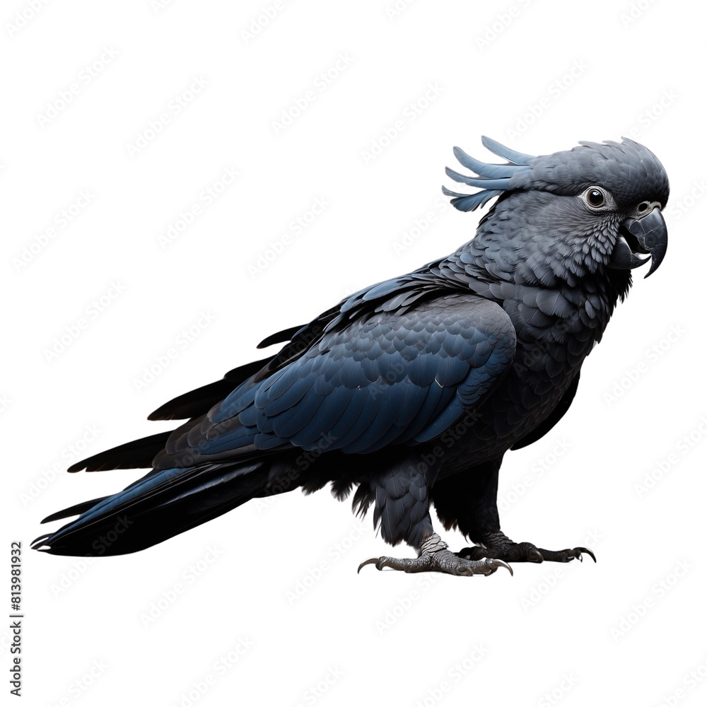 Fototapeta premium Black Cockatoo isolated on transparent background