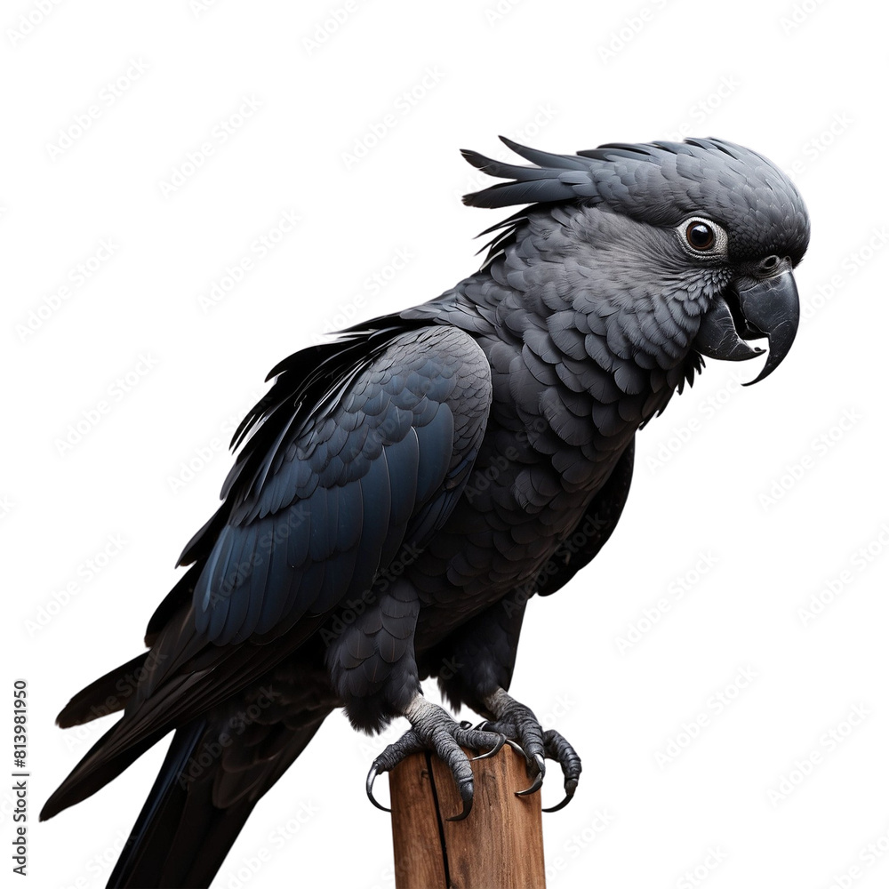 Fototapeta premium Black Cockatoo isolated on transparent background