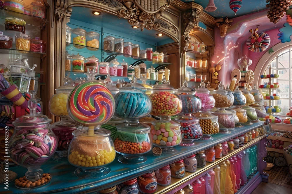candy shop bursting with confectionery delights
