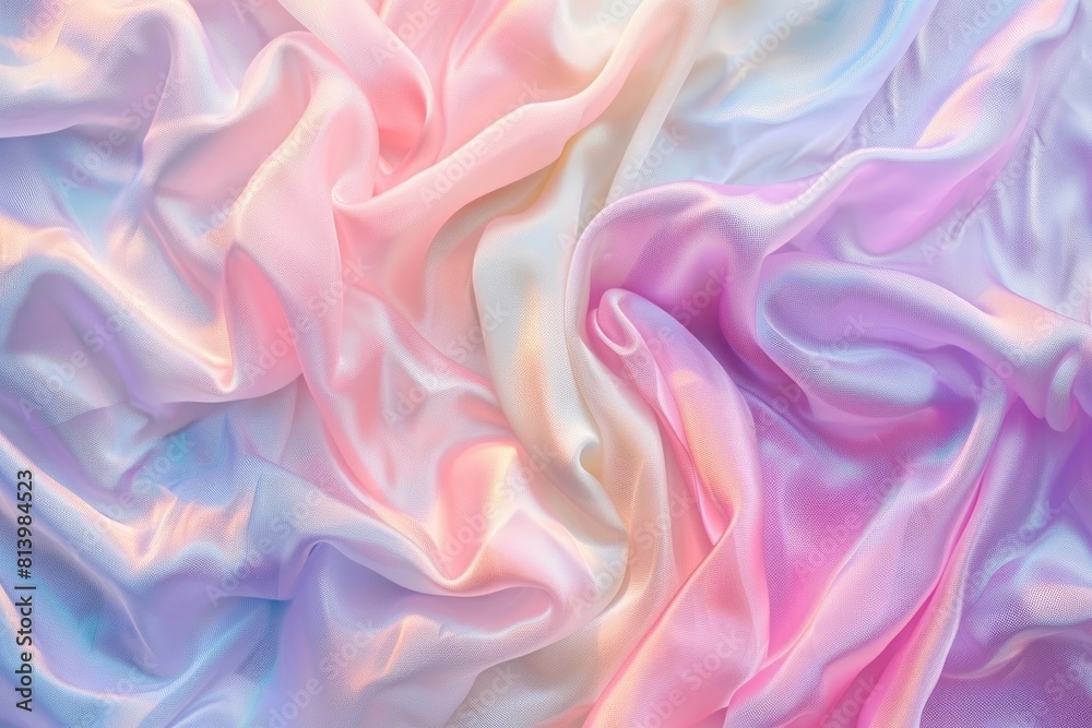 Obraz premium Pastel silk swirls in serene blues and pinks