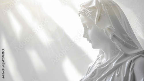 Statue of Virgin Mary Bathed in Divine Light