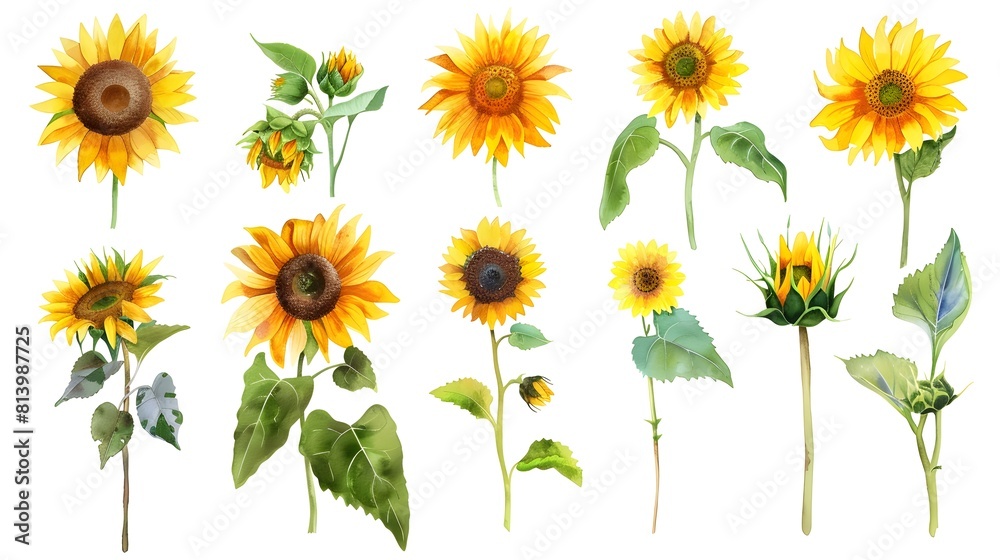 Vibrant Sunflower Field in Warm Summer Scenery with Colorful Blooms and Greenery Vibrant Sunflower Field in Warm Summer Scenery with Colorful Blooms and Greenery