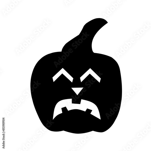 Halloween pumpkin silhouette set vector illustration.