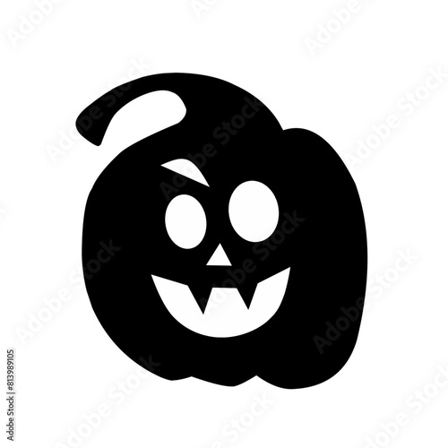 Halloween pumpkin silhouette set vector illustration.