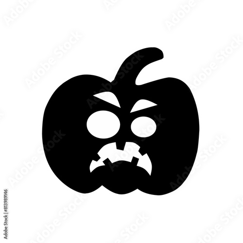 Halloween pumpkin silhouette set vector illustration.