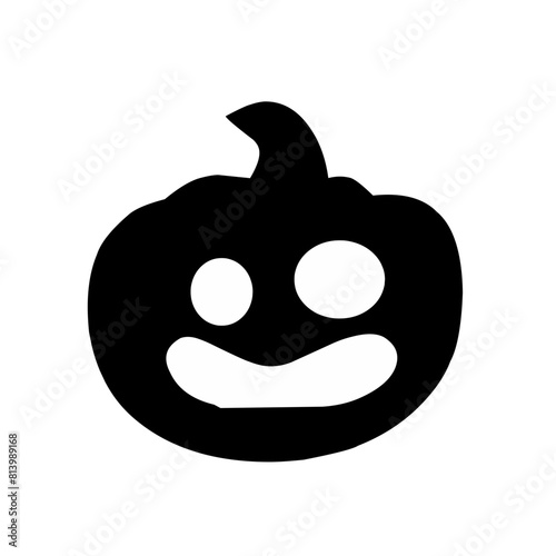 Halloween pumpkin silhouette set vector illustration.