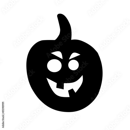 Halloween pumpkin silhouette set vector illustration.