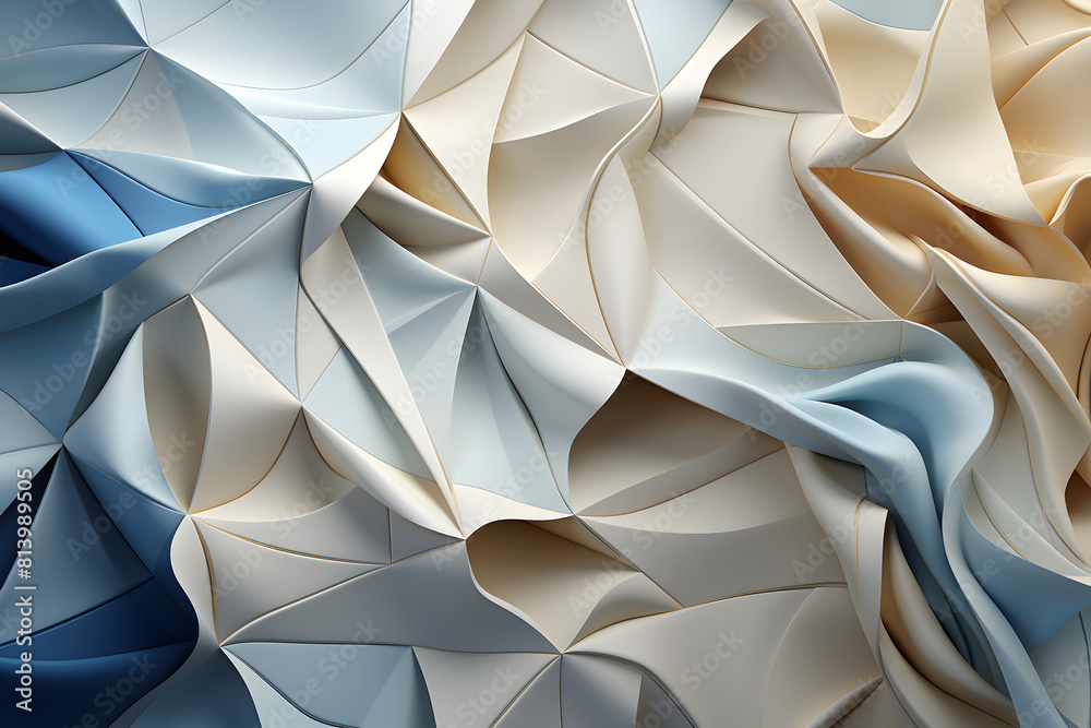 Obraz premium Silk-inspired abstract background with geometric patterns in gold, red, and blue