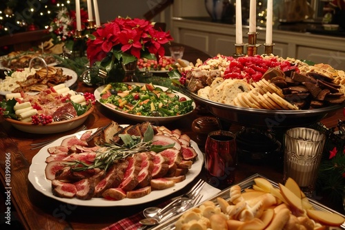 Festive Holiday Feast  Delicious Christmas Dinner Spread