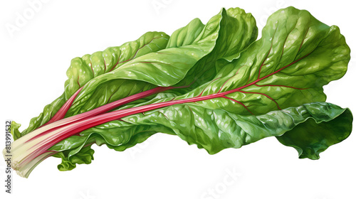 A Swiss chard with a transparent background.