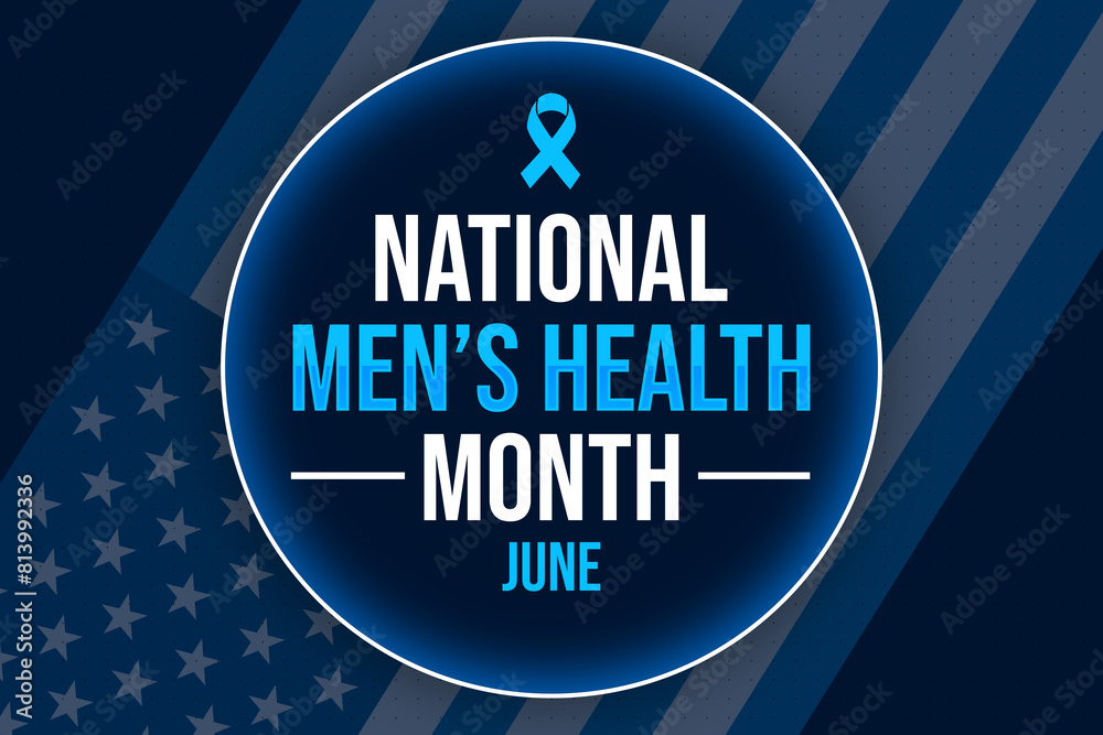 National Men's Health Month Wallpaper with flag in the backdrop. June