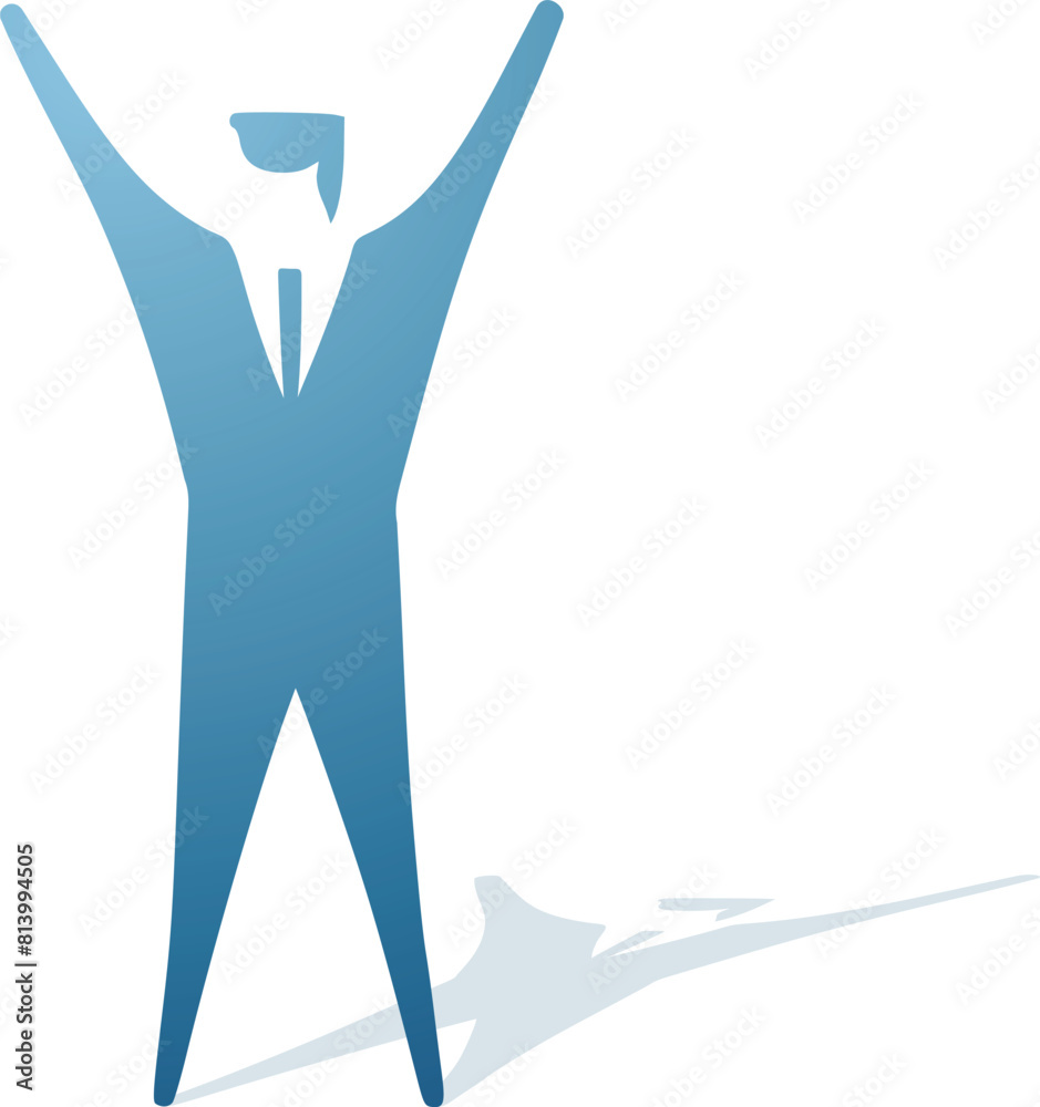Victory business man flat draw Victory business man flat draw