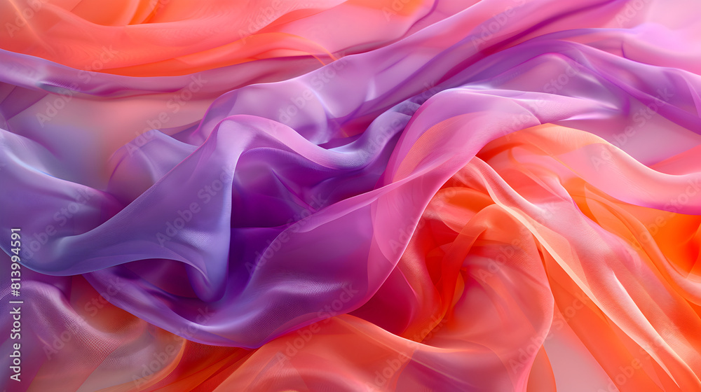 A colorful piece of fabric with purple and orange stripes A colorful piece of fabric with purple and orange stripes