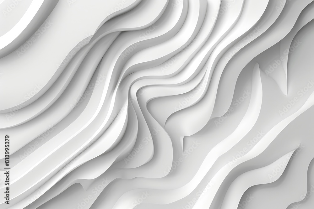Obraz premium A white background with elegant wavy lines, suitable for various design projects