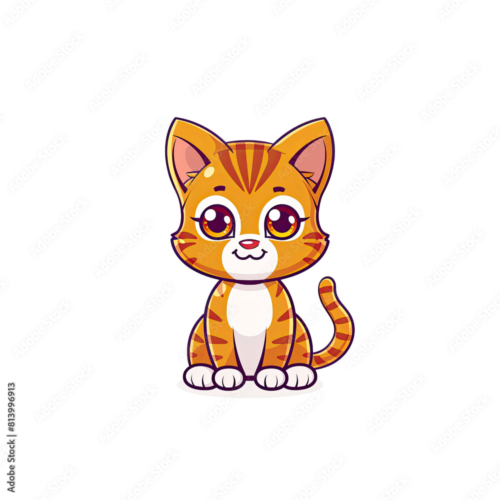 A Cute Little Cat Cartoon, Cartoon Illustration A Cute Little Cat Cartoon, Cartoon Illustration