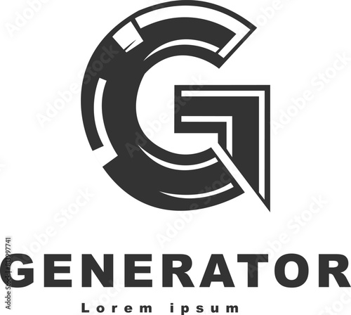 Web letter G in generator technology logo