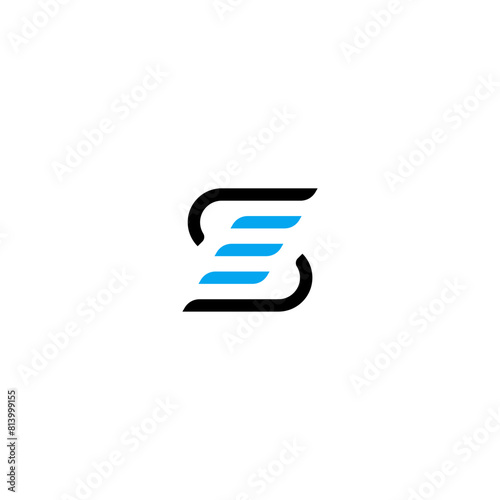 abstract lertter SE or ES with stairs logo concept vector icon photo