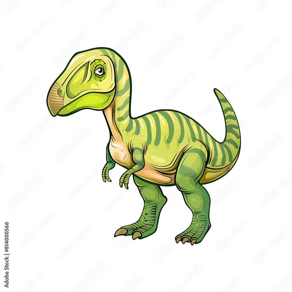 Obraz premium A Charming Cartoon Featuring A Parasaurolophus, Cartoon Illustration