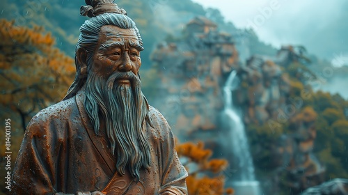 Visualize the relevance of Chinese philosophy in contemporary contexts with its insights into human nature morality and social organization informing global dialogues on ethics sustainability and well