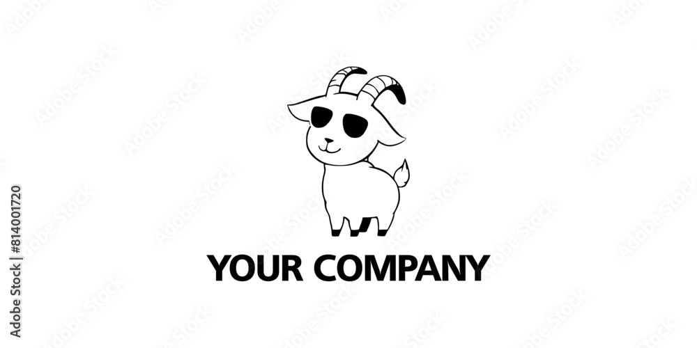 simple goat vector wearing glasses simple goat vector wearing glasses