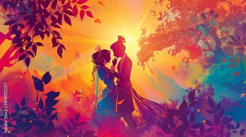 A magical and artistic interpretation of Radha and Krishna