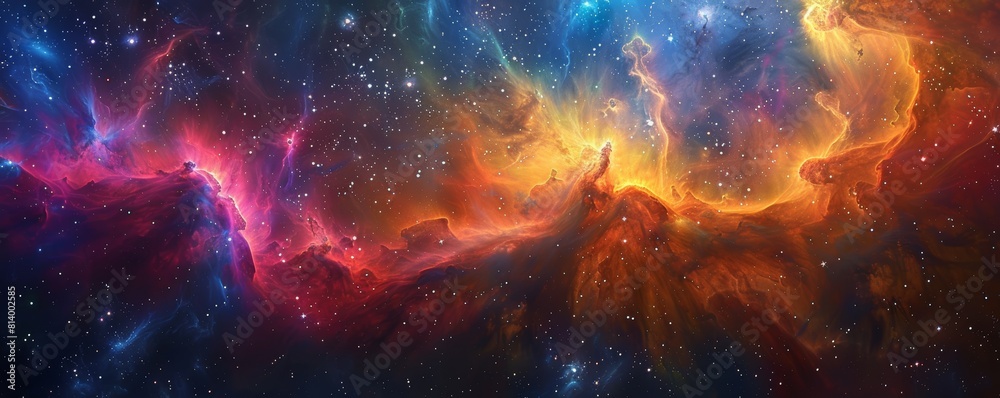 A colorful nebula in the depths of space, featuring swirling cosmic clouds against a backdrop of twinkling stars, perfect for astronomy enthusiasts A colorful nebula in the depths of space, featuring swirling cosmic clouds against a backdrop of twinkling stars, perfect for astronomy enthusiasts