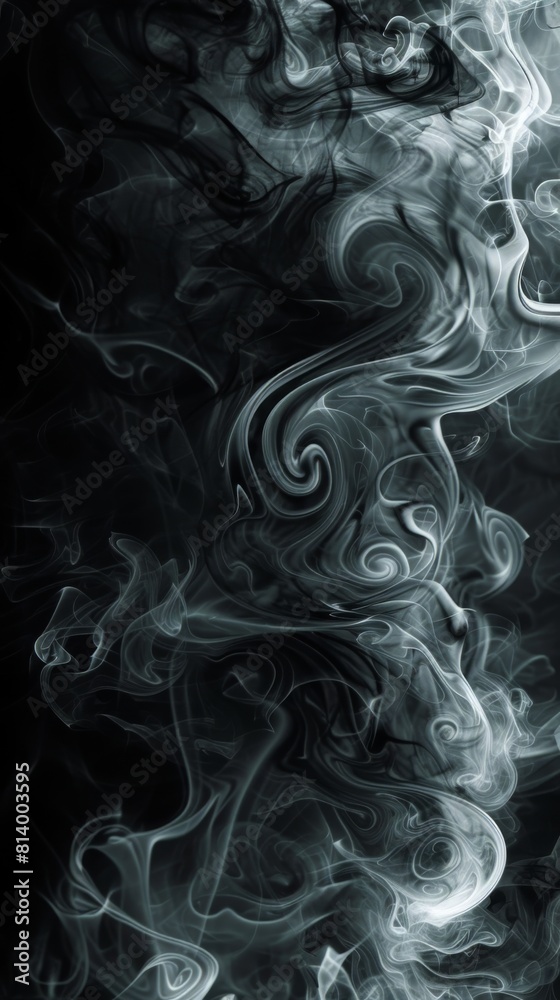 Swirling smoke patterns on dark background Swirling smoke patterns on dark background