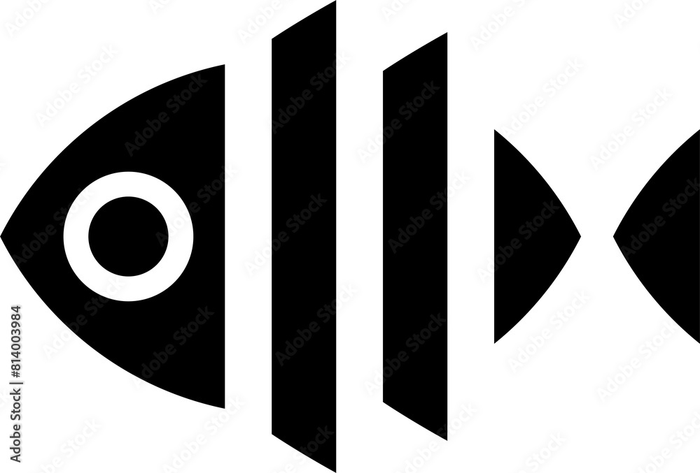 Abstract decorative, stylized fish illustration.
