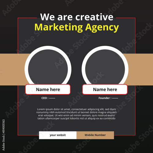 live webinar banner invitation and social media post template. Business webinar invitation design.