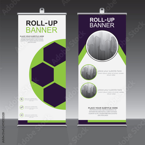 Roll up banner design template, vertical, corporate background, pull up design,  vector, abstract geometric background, modern x-banner and flag-banner,rectangle size.
