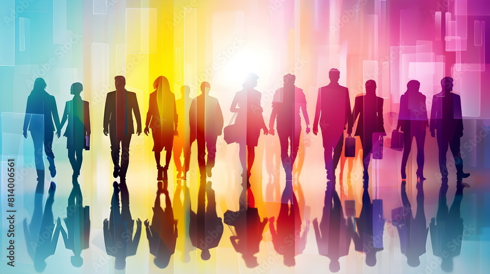 multicolor business team graphic standing multicolor business team graphic standing