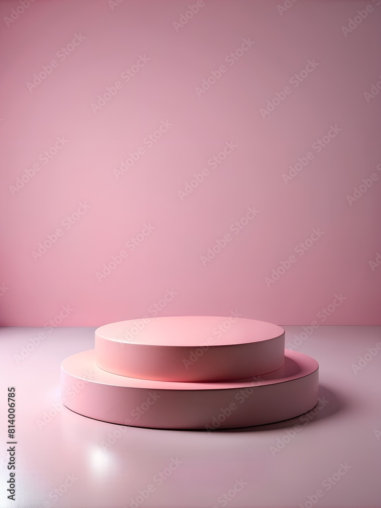 pink podium on a white background, product demonstration pink podium on a white background, product demonstration