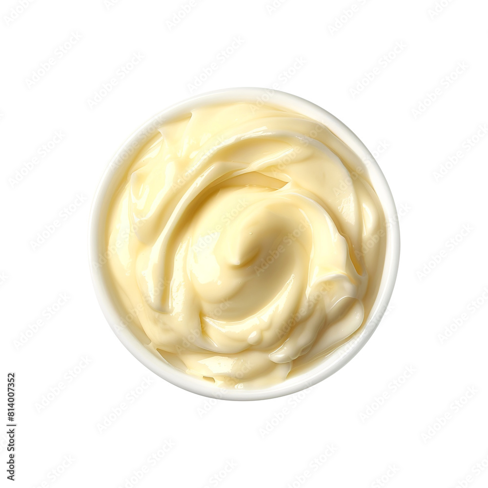 Mayonnaise in a bowl isolated on white background, png file Mayonnaise in a bowl isolated on white background, png file