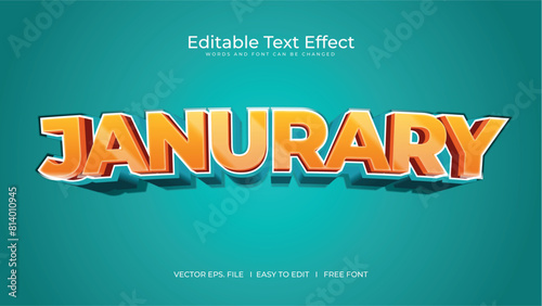 Month 3D Editable text effect.